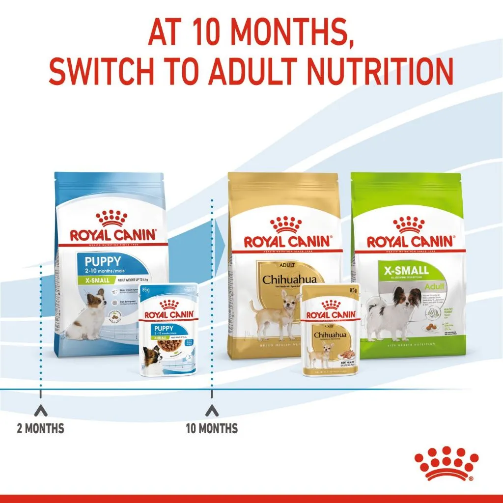 Royal Canin X-Small Puppy (85g x 12 Pouches) Wet Dog Food - Size Health Nutrition