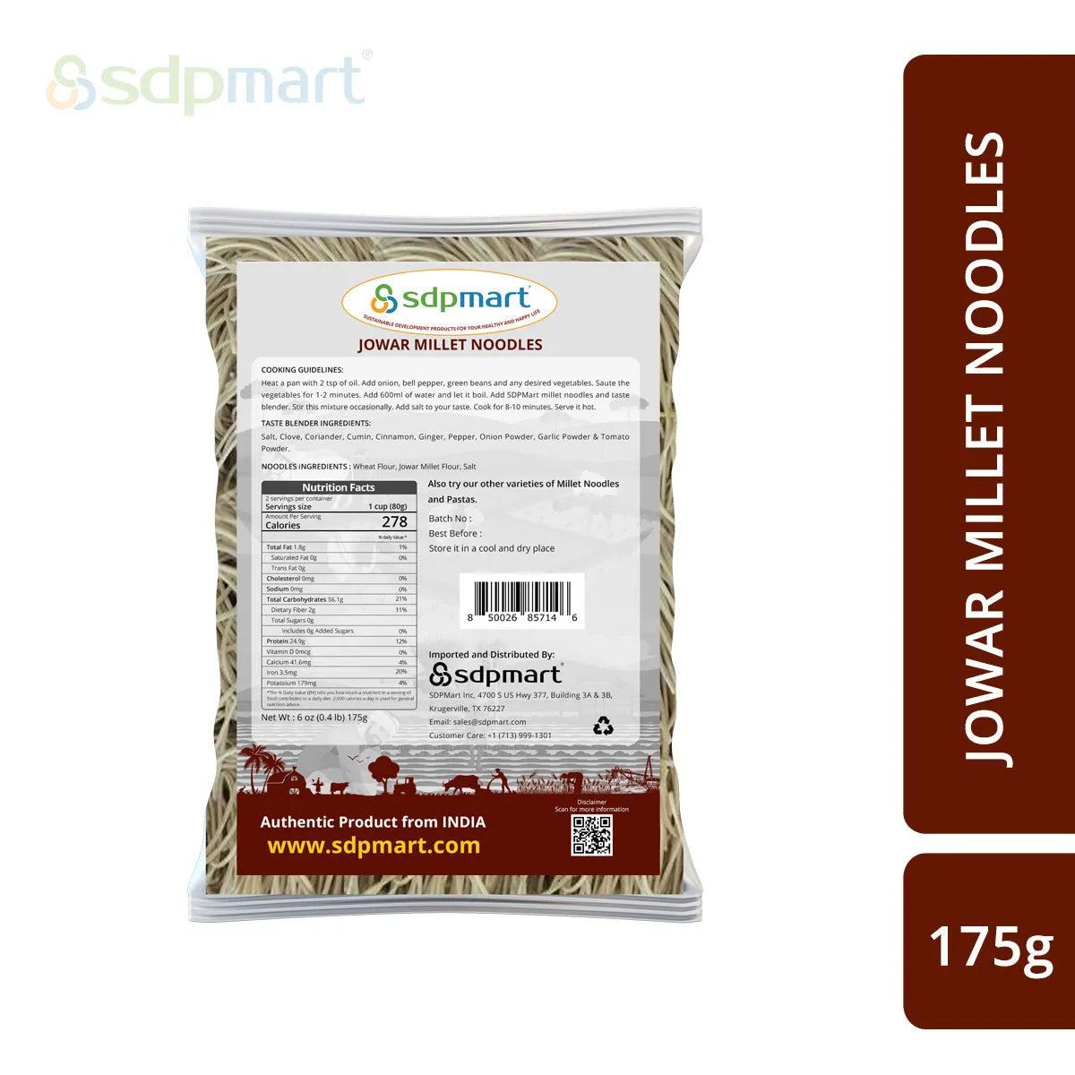 SDPMart Jowar Millet Noodles 175g