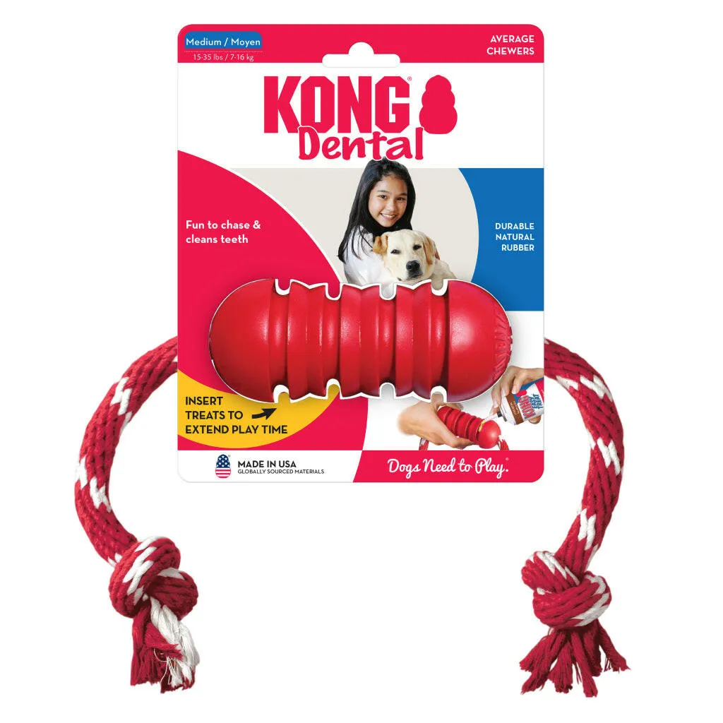 Shop KONG Dental w/Rope Teeth Cleaning Dog Chew Toy