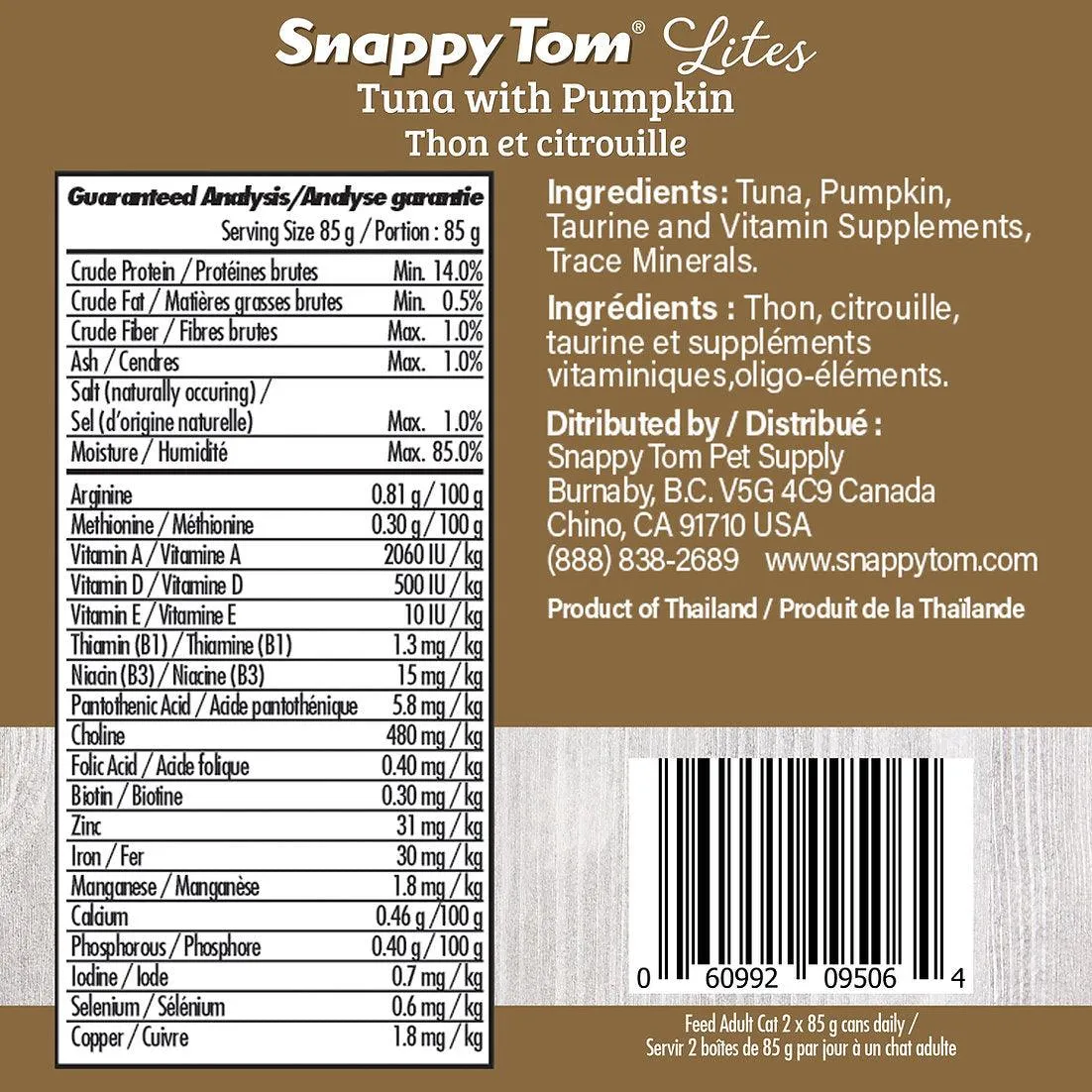 Snappy Tom Wet Cat Food Lites Tuna With Pumpkin