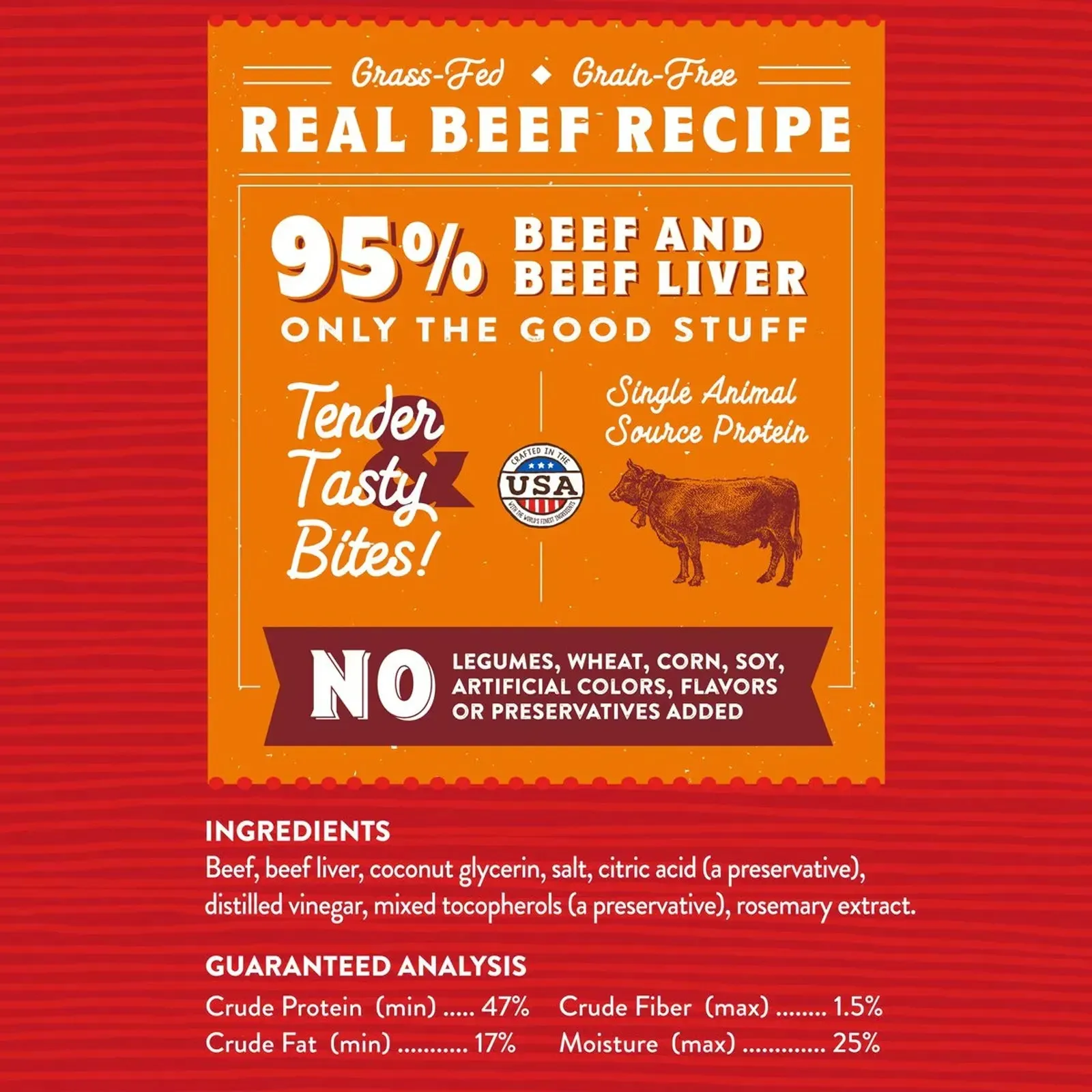 Stella & Chewy's - Just Jerky Bites Dog Treats - Real Grass-Fed Beef Recipe 6oz