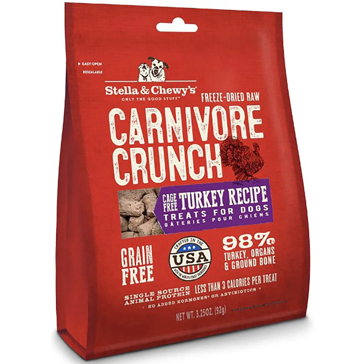 Stella & Chewy's Turkey Carnivore Crunch Dog Treats - 3.25oz