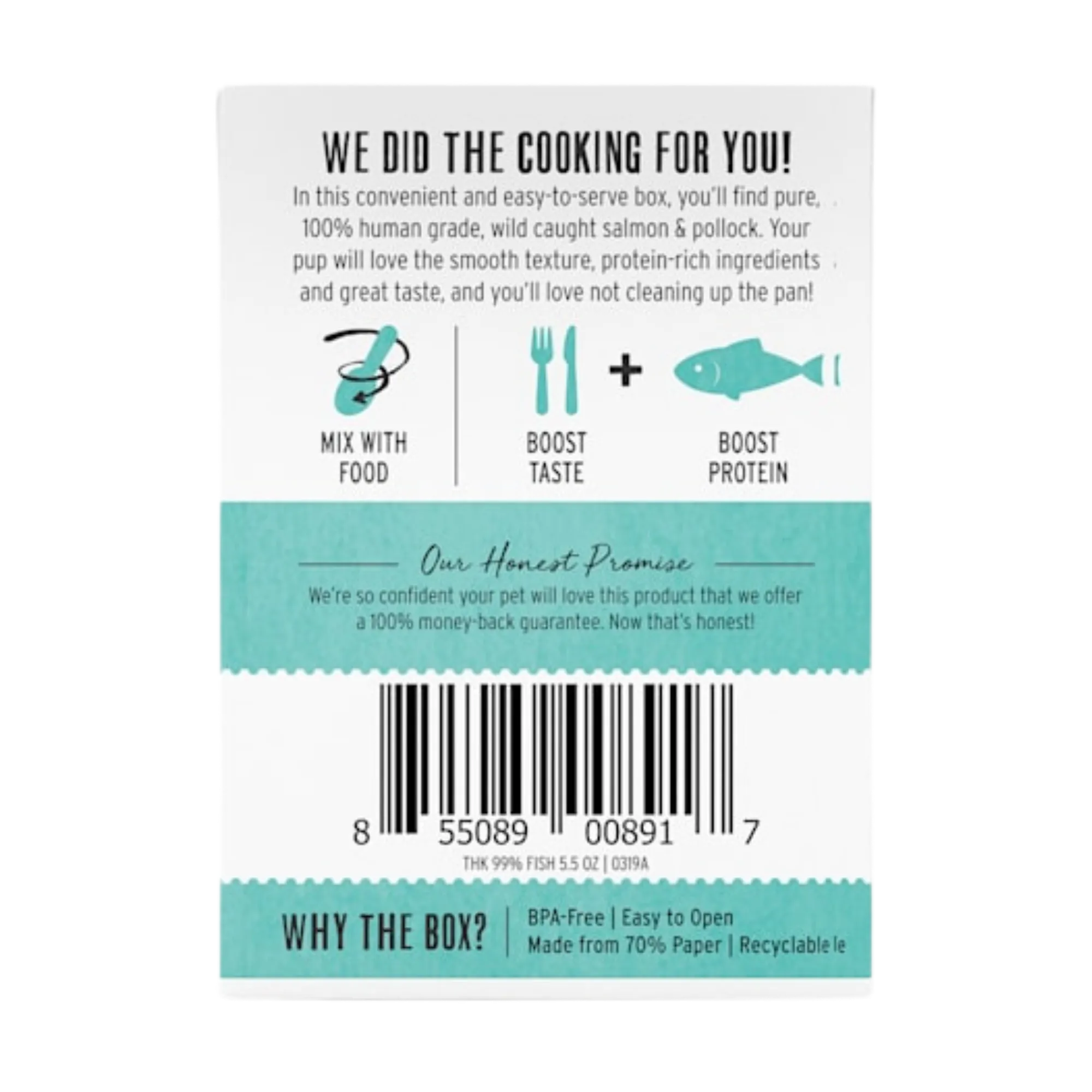 The Honest Kitchen Meal Boosters 99% Salmon & Pollock For Dogs, 5-oz Box