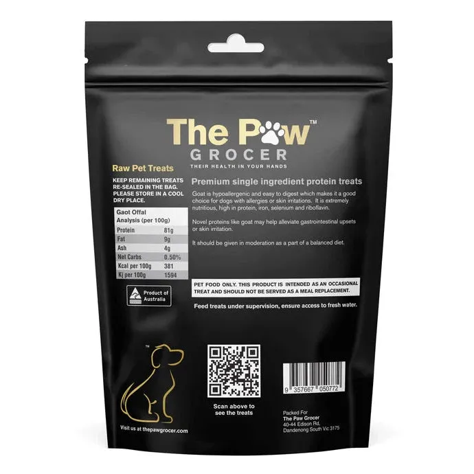 The Paw Grocer Black Label Freeze Dried Goat Offal Dog and Cat Treats 72g^^^
