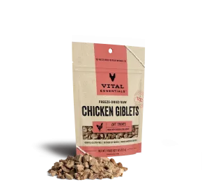 Vital Essentials Freeze-Dried Chicken Gibblets 1-oz, Cat Treat