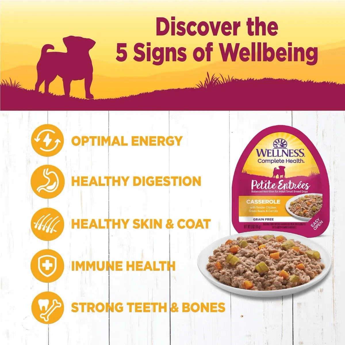 Wellness Petite Entrées Casserole Tender Chicken, Green Beans & Carrots Wet Dog Food