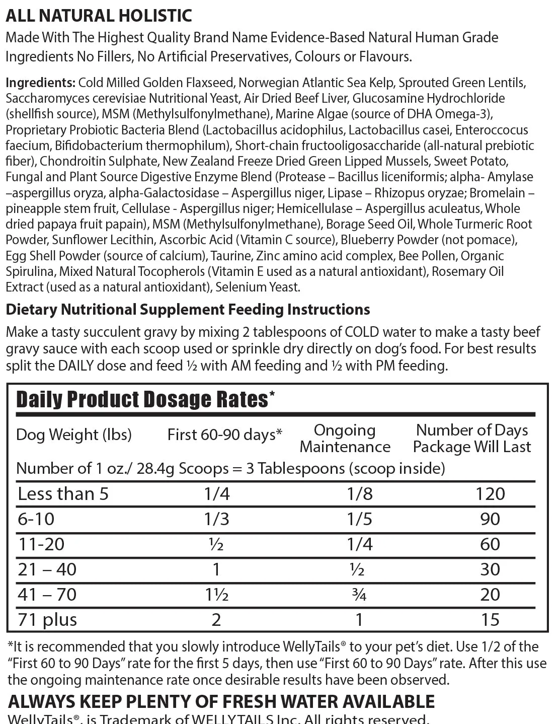 WellyTails® Daily Joint & Wellbeing - for medium/large dogs