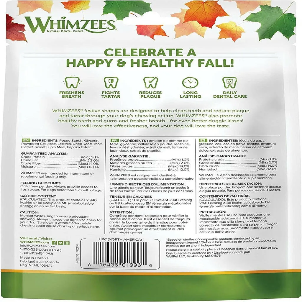Whimzees by Wellness Fall Value Bag Medium Dental Dog Chews (6.3 oz)