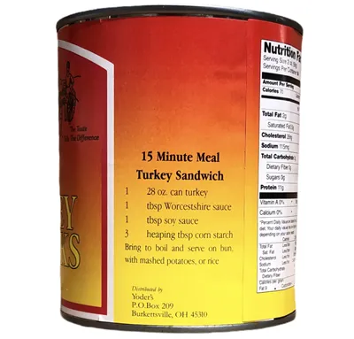 Yoder's Fresh Real Fully Cooked Canned Turkey Chunks Ready to Eat Emergency Survival Food | Premium Quality Meat Ideal for Camping | Travel and Long term Food Storage Full Case (12 Cans) 28 oz. Cans