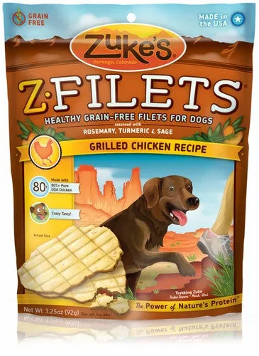 Zuke's Z-Filets Dog Treat; available in Chicken or Venison